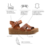 Sandalia Keady Senovia - Cuero Genuino Liviano Plataforma Acolchada - Image 2