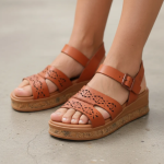 Sandalia Keady Senovia - Cuero Genuino Liviano Plataforma Acolchada