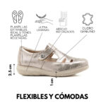Zapatilla KEADY Rummi cuero genuino calado - Imagen 3