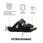 Sandalias KEADY Ella zuecos cuero genuino anatómica - Imagen 3